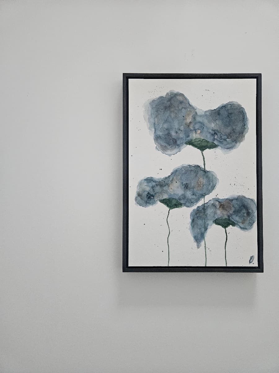 Indigo Poppies, 47x32 cm