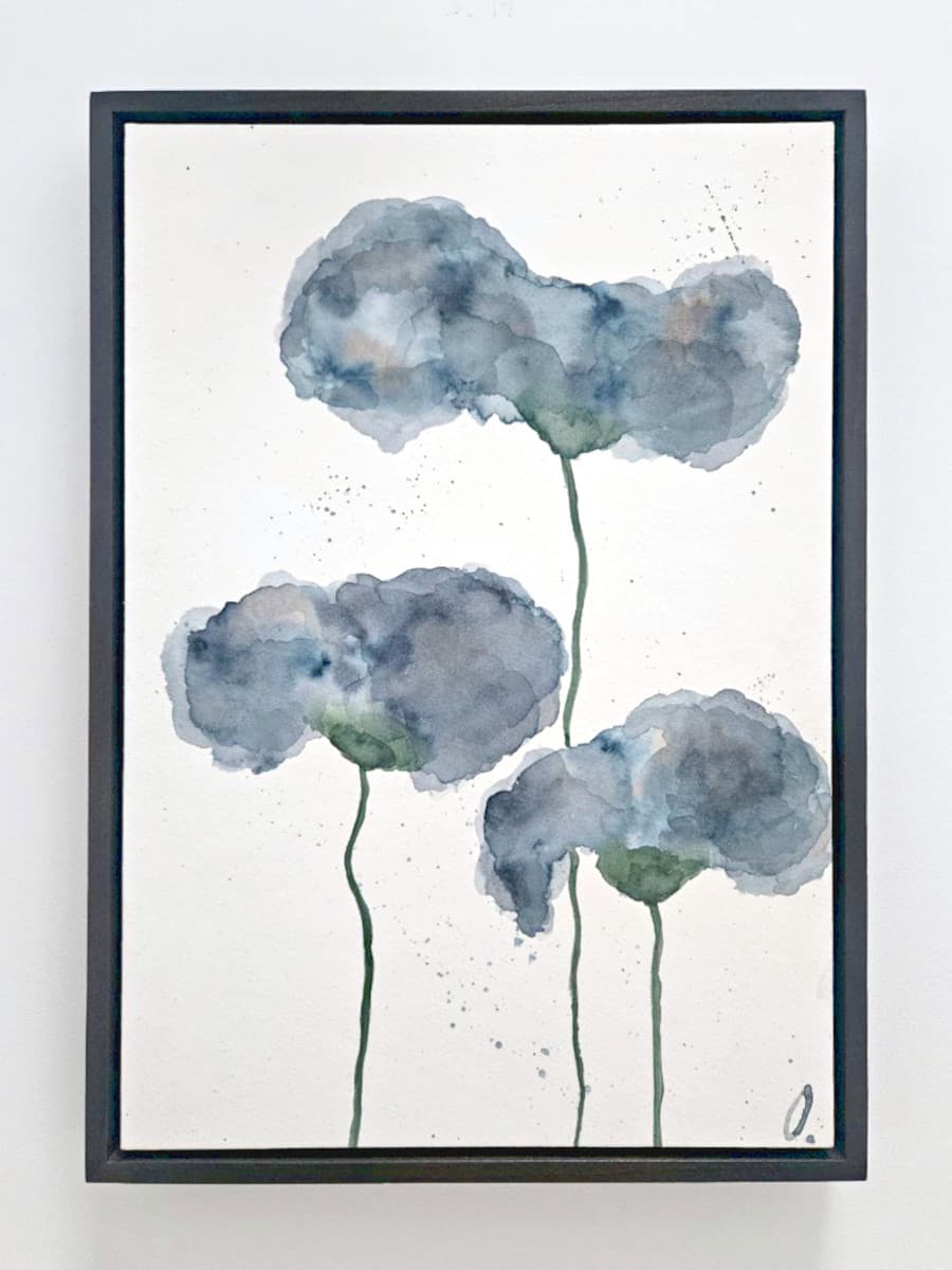 Indigo Poppies, 30×42 cm